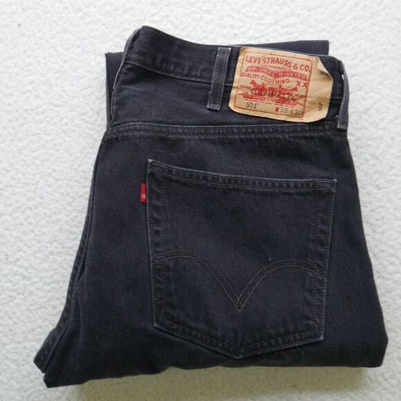 Vtg Levi's 501-0660 Jeans Mens 36x30 Y2K 2000s Black Button Fly Straight Leg - Picture 13 of 16